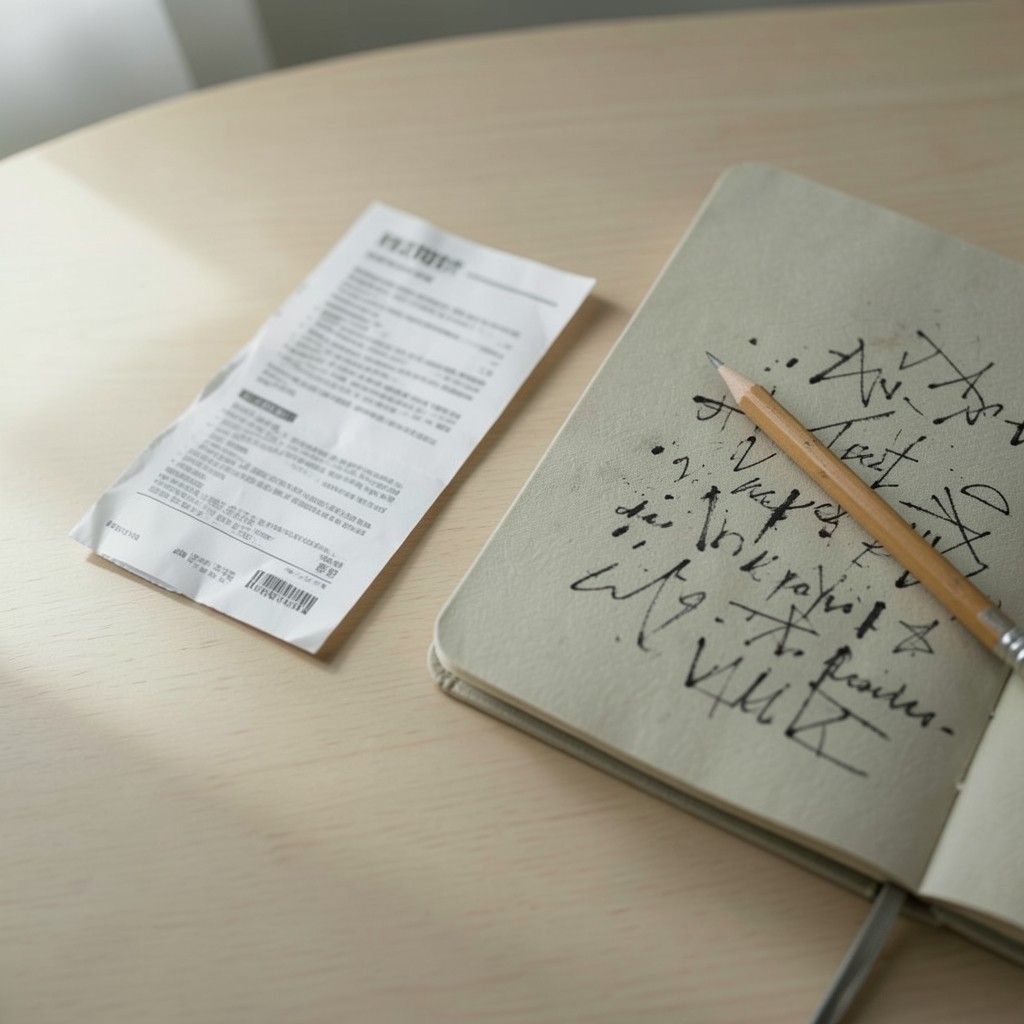Printed utility invoice beside handwritten operating-hour notes